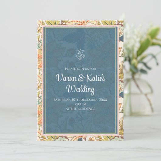 デジタルインディアンの招待とヒンズー教徒の結婚式の招待 招待状 (スタンド正面)