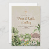 デジタルインディアンへの招待と結婚ヒンズー教のカード 招待状 (正面/裏面)