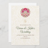 デジタルインディアンウェディング招待&インディアン招待状 招待状 (正面/裏面)