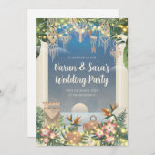 デジタルインディアンカクテルパーティの招待状インディアン 招待状 (正面/裏面)