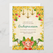 デジタルインディアン引っ越し祝いパーティー招待タミル 招待状 (正面/裏面)