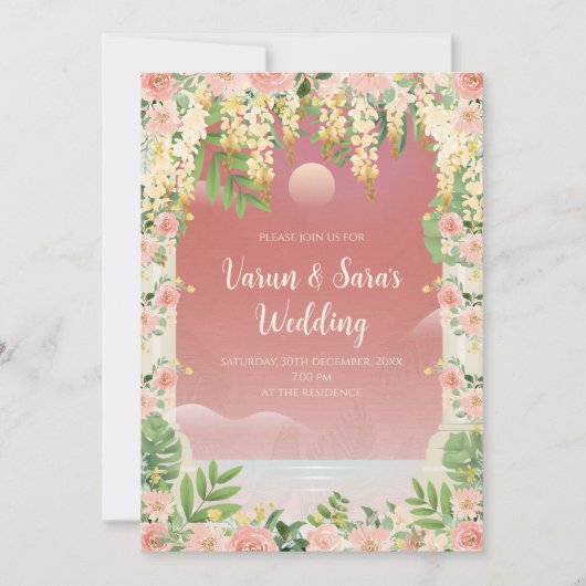 デジタルインディアン招待インディアン結婚のカード 招待状 (正面)