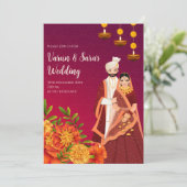 デジタルインディアン招待ヒンドー結婚ズのカード 招待状 (スタンド正面)