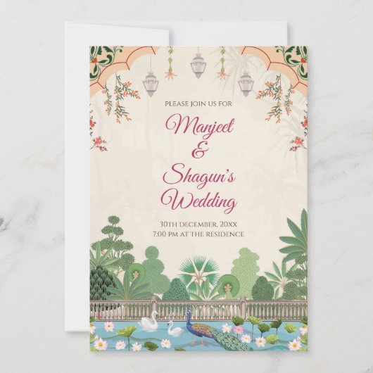 デジタルインディアン結婚のカードインディアン結婚式の招待 招待状 (正面)