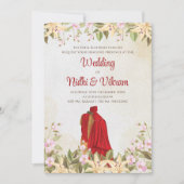 デジタルインディアン結婚式招待状とインディアン招待状 招待状 (正面)