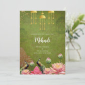 デジタルインドのピーコック　ヘナの招待状 招待状 (スタンド正面)