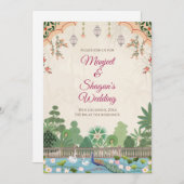 デジタルインドの結婚式の招待状 インドの結婚式のお知らせ 招待状 (正面/裏面)