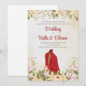 デジタルインドの結婚式招待状 & インドの招待状 招待状 (正面/裏面)