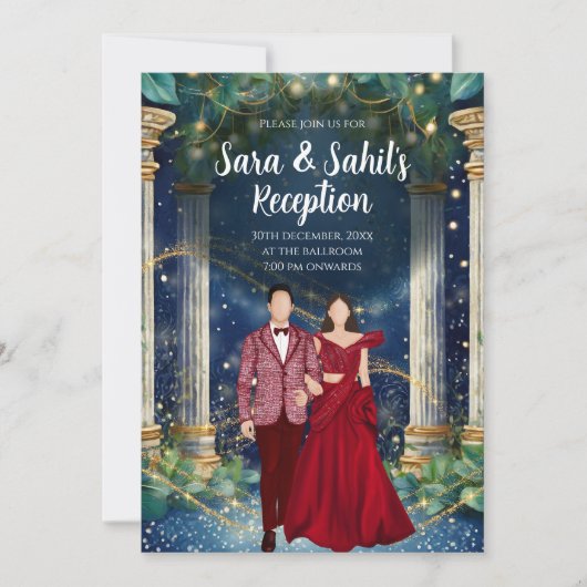 デジタルインドの結婚式招待状 サンギート 招待状 (正面)