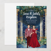 デジタルインドの結婚式招待状 サンギート 招待状 (正面/裏面)