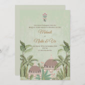 デジタルインドの結婚式招待状 ヒンズー教の招待状 招待状 (正面/裏面)