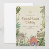 デジタルインドの結婚式招待状（ヒンズー教の結婚式） 招待状 (正面/裏面)