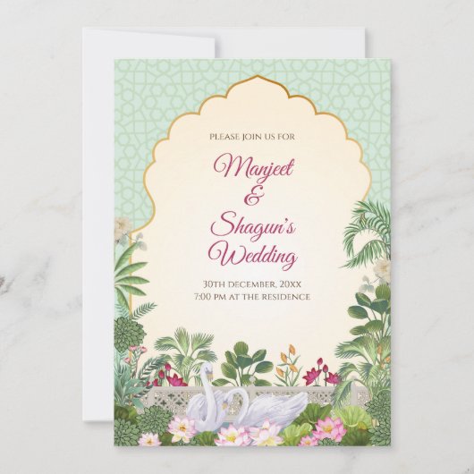 デジタルインドの結婚式招待状　ヒンズー教の結婚式 招待状 (正面)