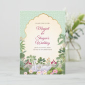 デジタルインドの結婚式招待状　ヒンズー教の結婚式 招待状 (スタンド正面)