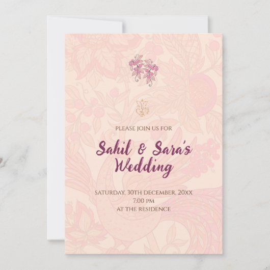 “デジタルインドの結婚式招待状　ヒンズー教の結婚式” 招待状 (正面)