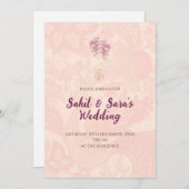 “デジタルインドの結婚式招待状　ヒンズー教の結婚式” 招待状 (正面/裏面)