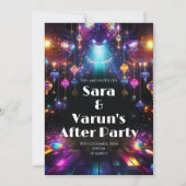 デジタルインドの若者によるパーティーのご招待とウェディング 招待状 (正面)