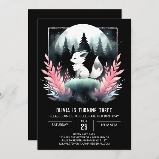 デジタルウィムシーウルフ誕生日 招待状 (正面/裏面)