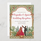 デジタルウェディングレセプション招待状インディアン招待 招待状 (正面/裏面)