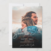 デジタルウェディング日付を保存する編集可能テンプレート 案内状 (正面)