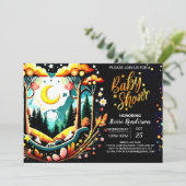 デジタルウッドランド森林赤ちゃんシャワー 招待状 (スタンド正面)