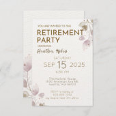 デジタルエレガントフローラ退職パーティーカード 招待状 (正面/裏面)