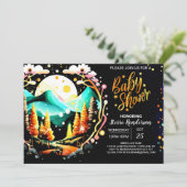 デジタルカスタムウッドランド編集可能ベビーシャワー 招待状 (スタンド正面)