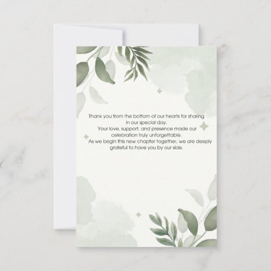 デジタルカスタムグリーンセージ結婚式招待状 招待状 (裏面)