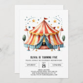 デジタルカスタムディライトサーカスバースデー 招待状 (正面/裏面)