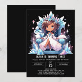 デジタルカスタムプリンセス誕生日 招待状 (正面/裏面)