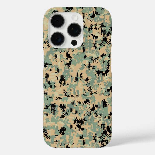 デジタルカモフラージュ タン+グリーンSMカモフラージュパターン Case-Mate iPhoneケース (裏面)
