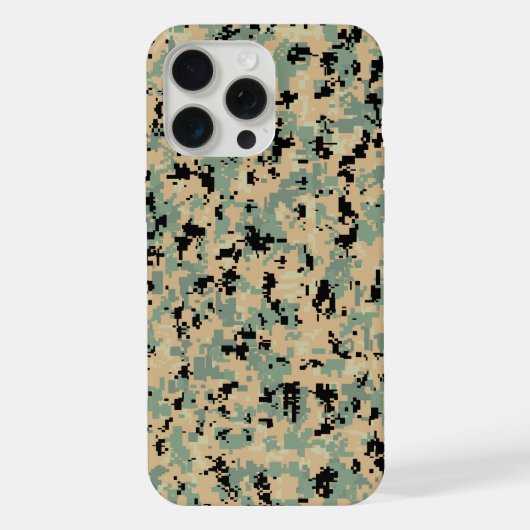 デジタルカモフラージュ タン・グリーンSMカモフラージュパターン iPhoneケース (裏面)