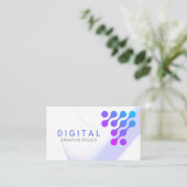 デジタルカラフルグラデーションロゴ 名刺 (スタンド正面)