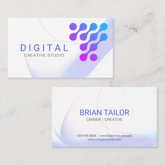 デジタルカラフルグラデーションロゴ 名刺 (正面/裏面)