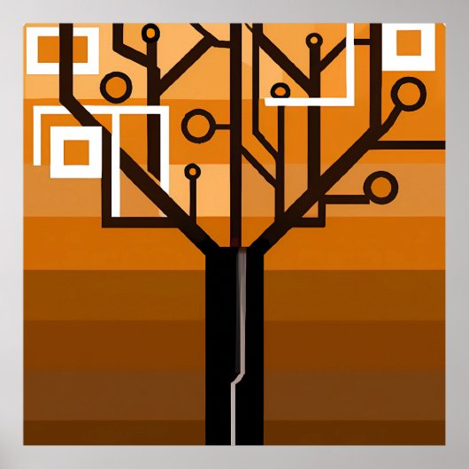 デジタルカラフルツリーAIアートポスター ポスター (正面)
