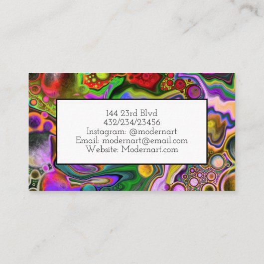 デジタルカラフルプ絵を描ローターの流動的な芸術 名刺 (裏面)