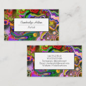 デジタルカラフルプ絵を描ローターの流動的な芸術 名刺 (正面/裏面)