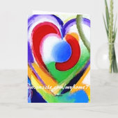 デジタルカラーのハート - カスタマイズ カード (裏面)