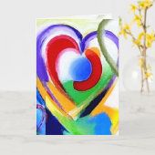 デジタルカラーのハート - カスタマイズ カード (黄色い花)