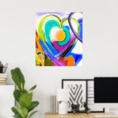 デジタルカラーハート ポスター (ホームオフィス)