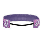 デジタルガーリーなピンクの赤紫の迷彩柄のレオの印 アスレチックヘッドバンド (裏面)