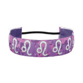 デジタルガーリーなピンクの赤紫の迷彩柄のレオの印 アスレチックヘッドバンド (正面)