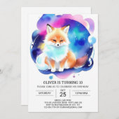 デジタルキツネによる森の誕生会 招待状 (正面/裏面)