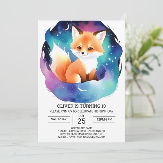 デジタルキツネアドベンチャーバースデーパーティー 招待状 (スタンド正面)