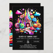 デジタルキャンディランド誕生日 招待状 (正面/裏面)