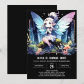 デジタルキュートフェアリー誕生日 招待状 (正面/裏面)