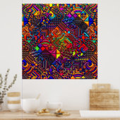 デジタルキルトモダンレトロ ポスター (キッチン)