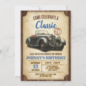 デジタルクラシック誕生日招待状。ヴィンテージ 招待状 (正面)