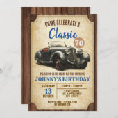 デジタルクラシック誕生日招待状。ヴィンテージ 招待状 (正面/裏面)