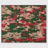 デジタルクリスマスのカムフラージュの包装紙 ラッピングペーパー (フラット)